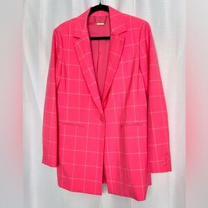 Trina Turk Blazer - Vibrant Pink & White Women's Business Casual Attire.